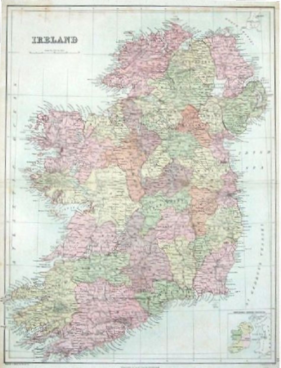 Map of 19th Century Ireland